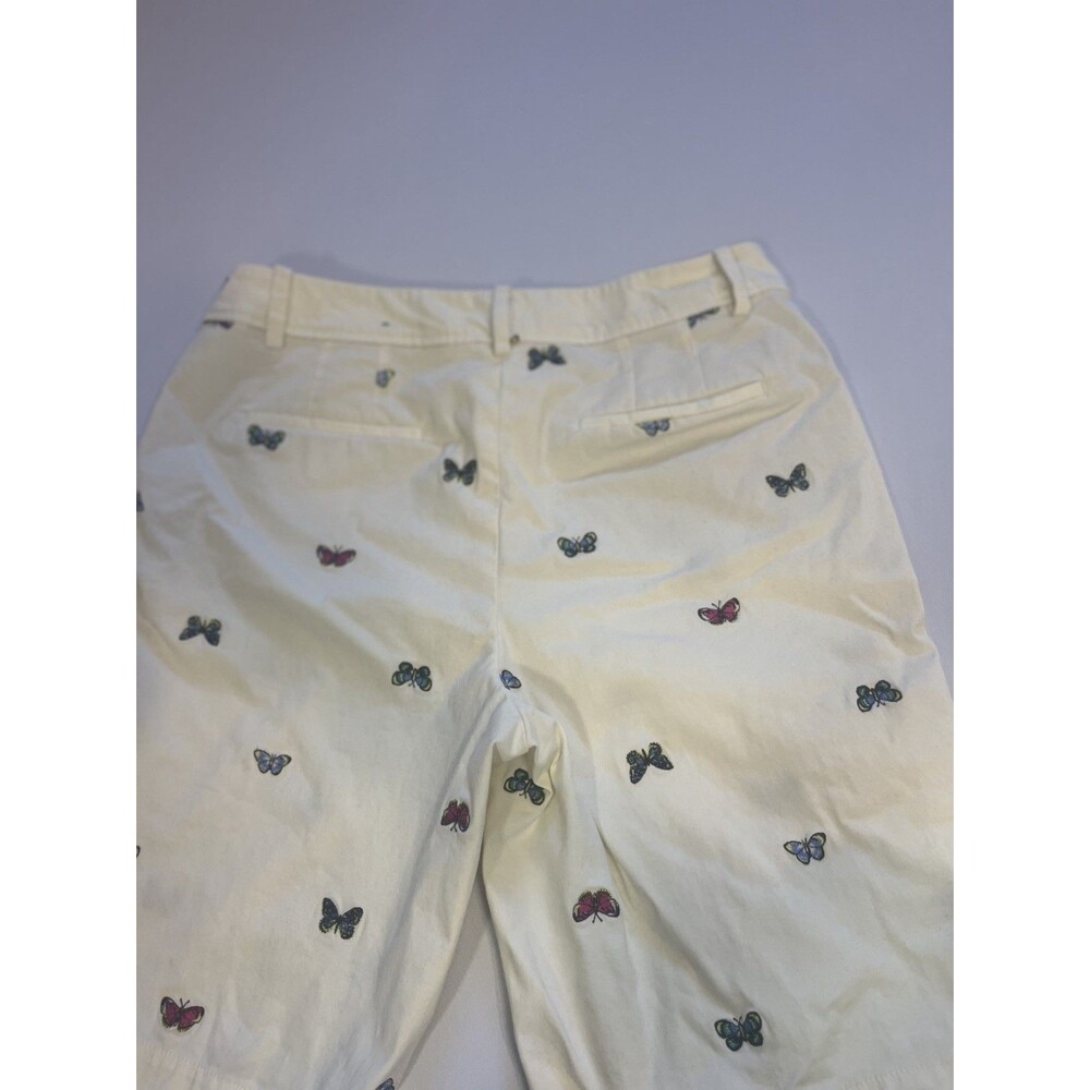 Talbots Perfect Shorts Butterfly Embroidered Stretch Bermuda Chino Women’s 10. - Picture 4 of 13